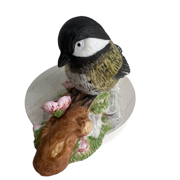 Russ Natures Song Black-Capped Chickadee Figurine Hand-Painted Porcelain Floral - Picture 11 of 11